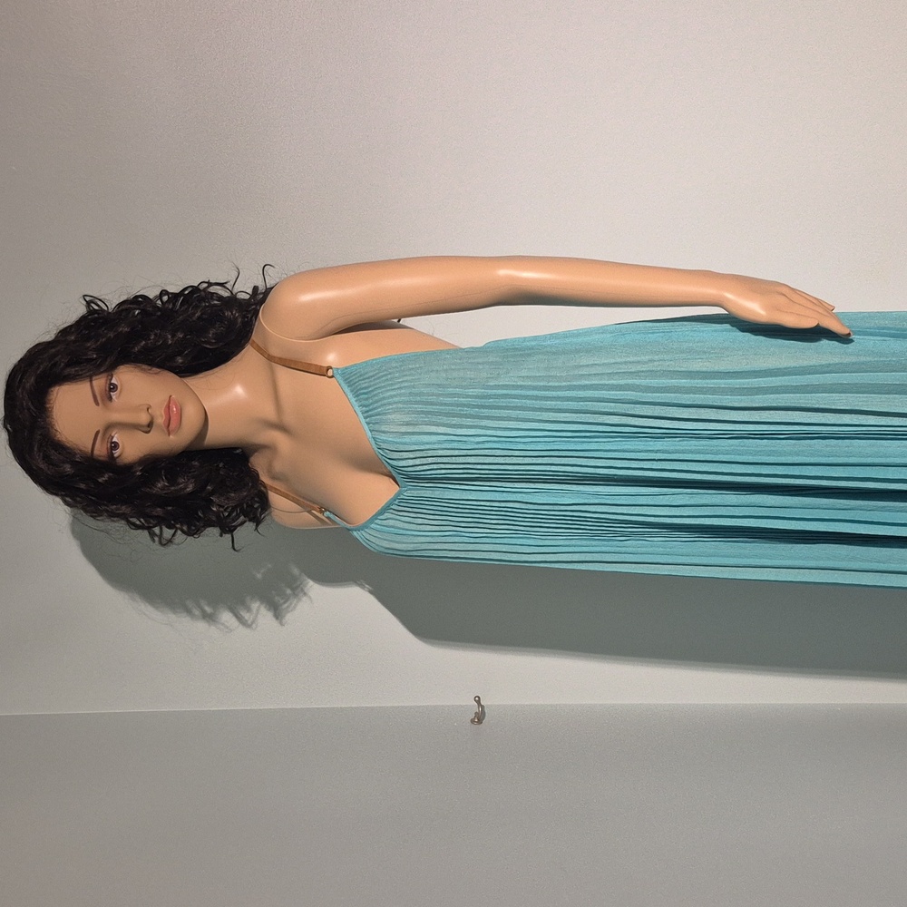 BCBGMAXAZRIA Pleated Maxi Dress NWT Size L - Picture 3 of 17